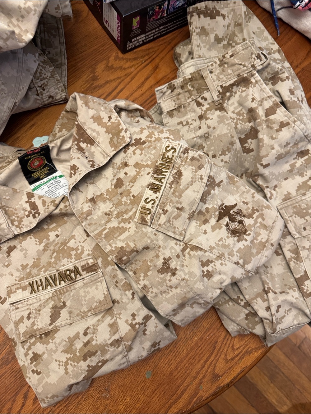 USMC marines long sleeve top and desert pants